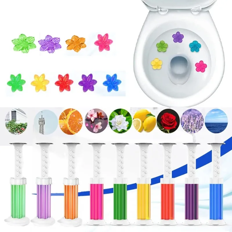 Toilet Gel 1Pc/14 Count Toilet Bowl Gel Stamp 6 Kinds Of Scent Cleaner Stamp Kit Air Freshener Flower Fragrance toilet cleaner