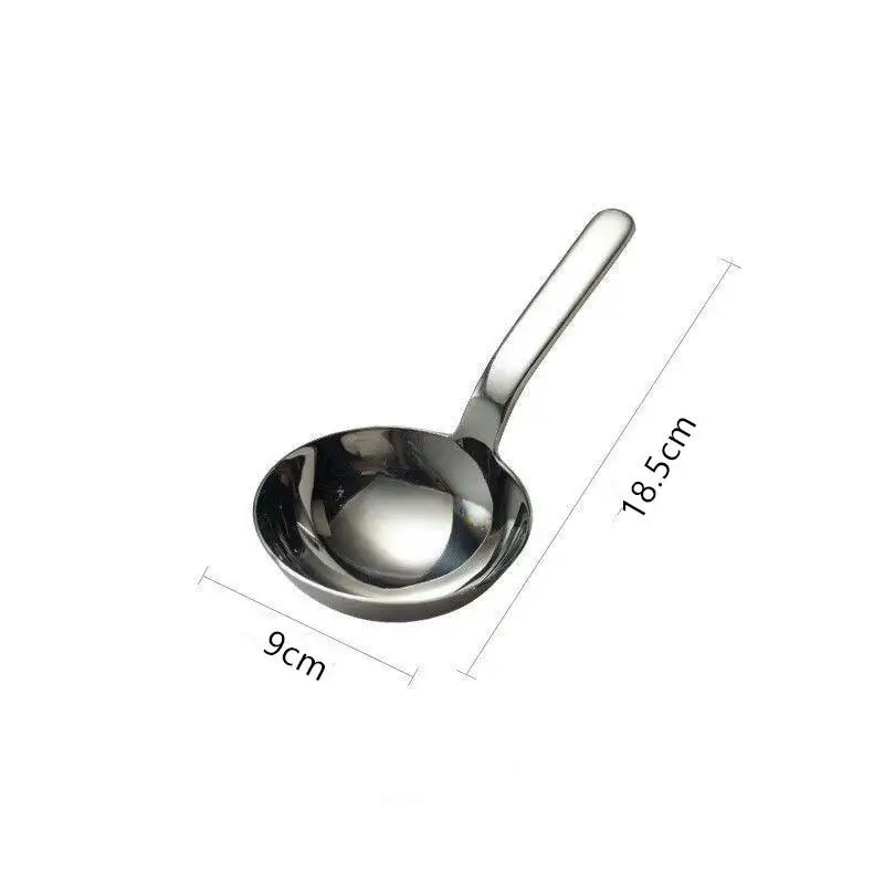 201 Stainless Steel Deepen Tablespoons Soup Ladle Short Handle Large Ramen Bouillon Spoon Kitchen Tableware Cooking Utensils