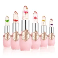 6Pcs/Box Crystal Clear Flower Jelly Lip Balm Kits Set Temperature Color Changing Lipstick Moisturizer Vitamin E Beauty Health 1