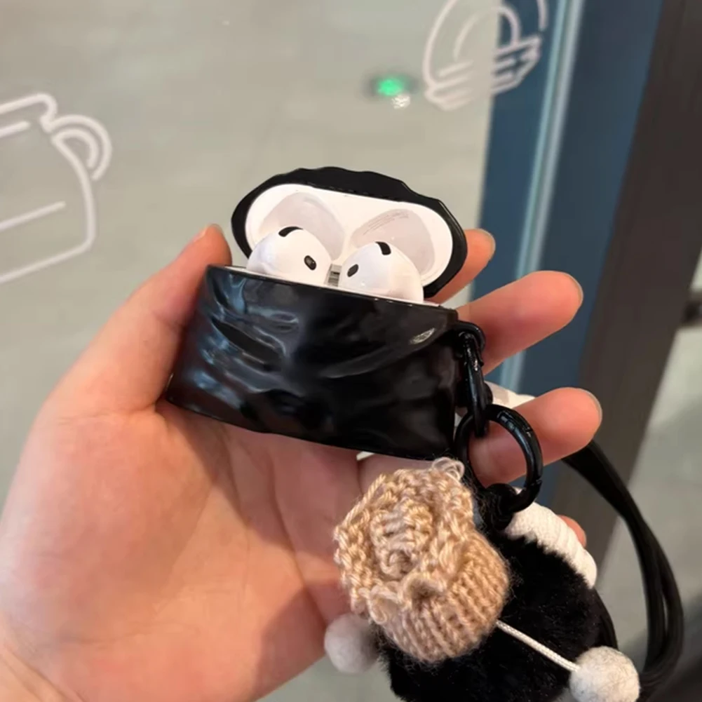 Cartoon Garbage Bag Silicone Earphone Case with Hook