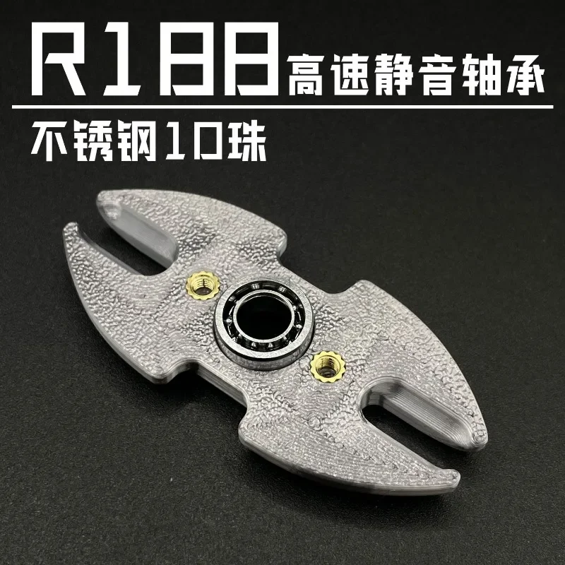 Decompression toy EDC genuine ABS plastic double-pronged fingertip top fidget black technology trendy toy 3D printing gift
