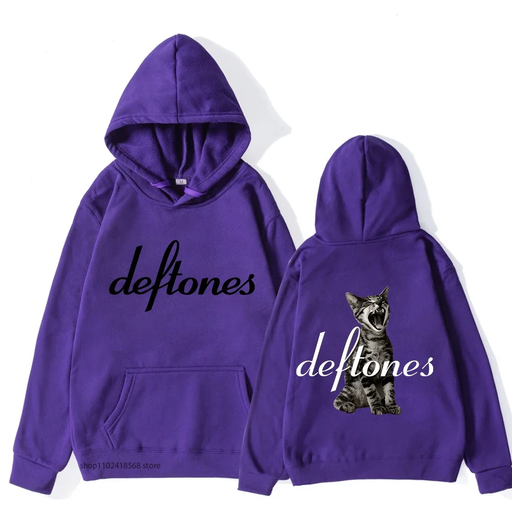 Deftones Hoodies Men Around The Fur Tour Band  Sweatshirt Women Retro Grunge Streetwear Unisex Long Sleeve Winter Hooded Clothes