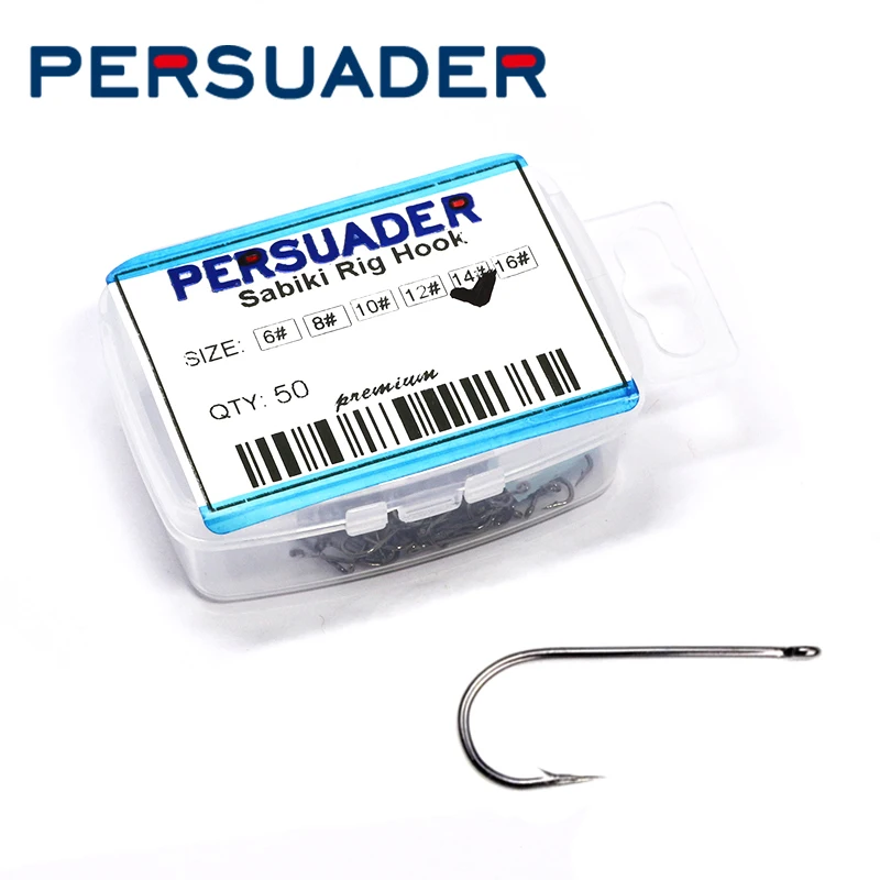 Fenciatore 50 Ganci/Scatola Antiruggine Piccoli Ami Da Pesca A Mosca In Acqua Salata 6 Dimensioni Opzionali Sabiki Rig Hook Straight Eyed Traina Fly H