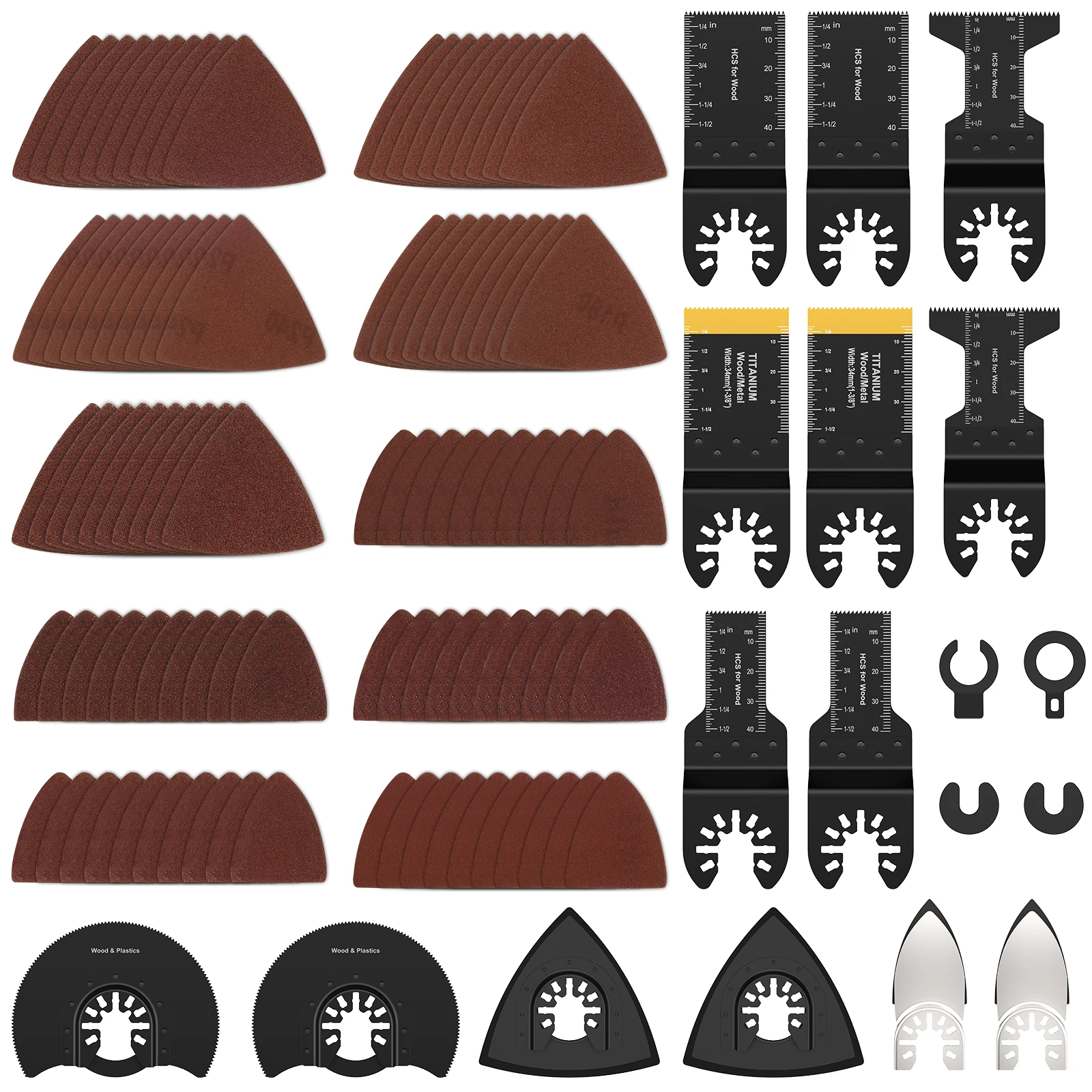 

New 118Pcs Oscillating Saw Blades Set High-Carbon Steel Oscillating Multitool Blade Universal Semi-Circle and Straight Saw