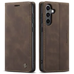 Premium Flip Leather Wallet Cover with Enhanced Protection - Galaxy S23+ (Coffee)