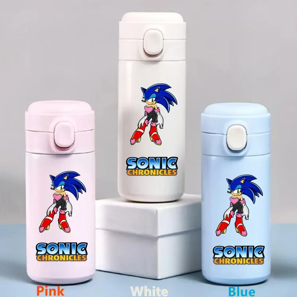 thumbnail image 1 of Taza de agua de acero inoxidable de la serie Sonic The Hedgehog, a prueba de fugas, termo al vacío, portátil, para viajes, taza para beber con dibujos animados para niños, regalo, 1 of 5