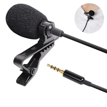Microfono Lavalier Portatile da 1,5m, Microfono a Clip a Condensatore con Cavo USB 3,5mm Tipo C per Laptop, PC, Fotocamera DSLR