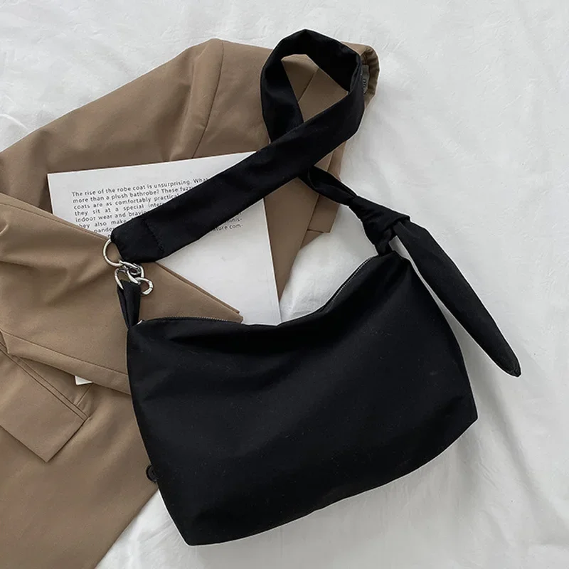 Crossbody Bag Black Crossbody for Women Girls Handbag Shopper Casual Solid Simple Chain Knotted Straps Messenger Shoulder Totes Bags crossbody bag,women shoulder bag