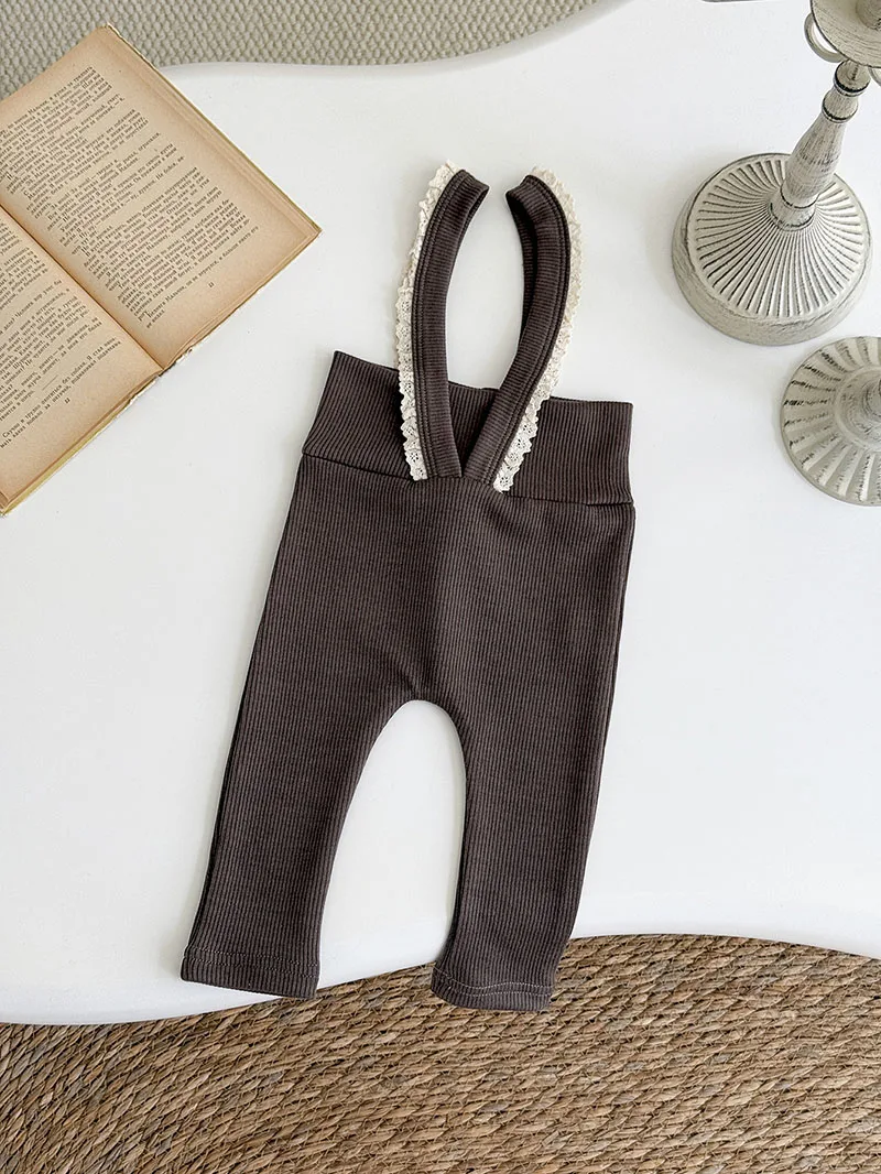 Soft Cotton Baby Girls High Waisted Trousers