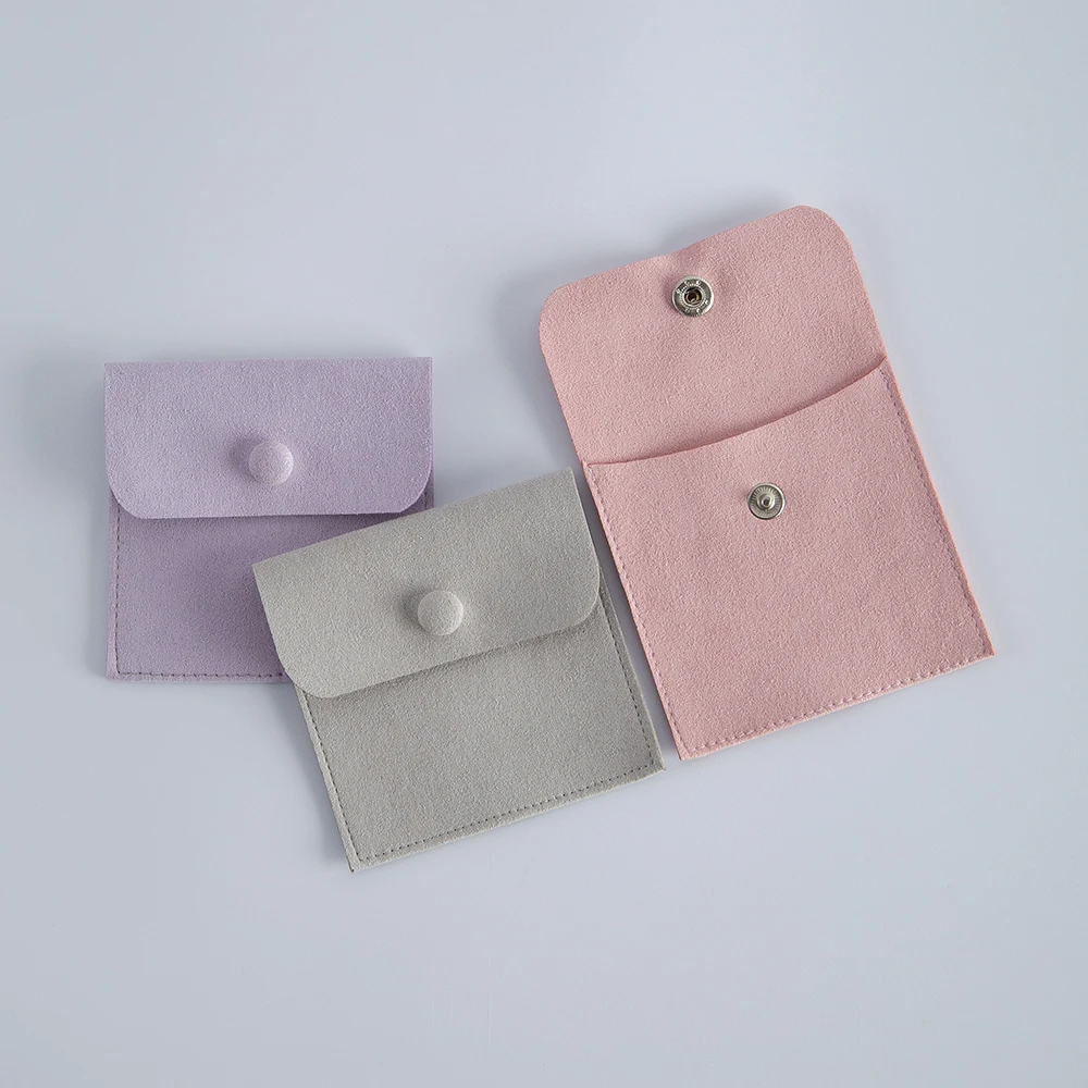100 teile/los Schmuck Mikrofaser Taste Geschenk Taschen Kleine Unternehmen Großhandel Reise Ringe Ohrringe Verpackung Lagerung Hochzeit Gefälligkeiten – Detail 3