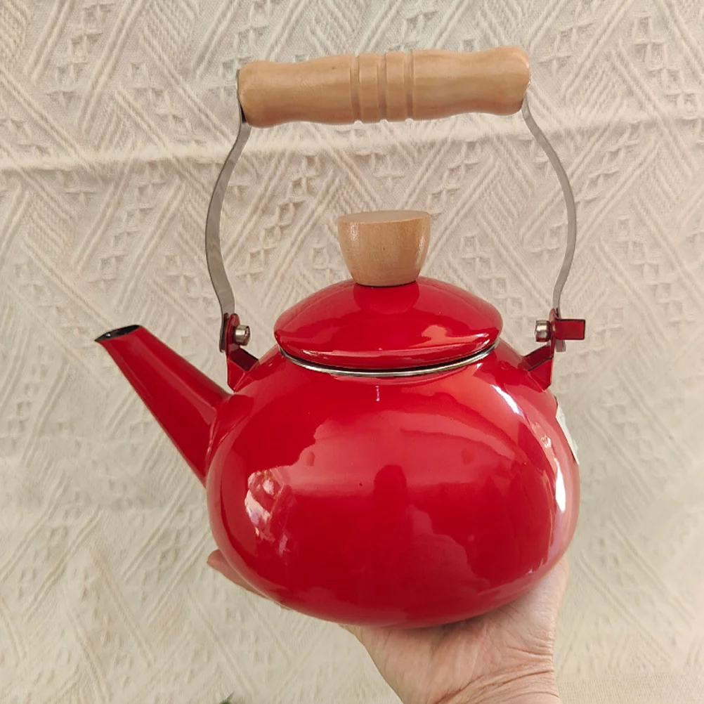 Enamel Kettle Tea Kettles Stovetop Water Pot Coffee Pod Maker Enameled Teapot Camping Vintage Cold Bottle