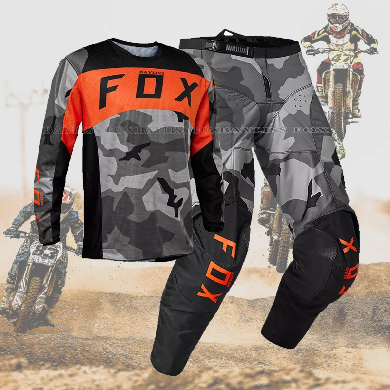 Bayliss Fox 팬츠 저지, 모토크로스 MTB 위장 키트, 기어 세트, 남성용 모토 MX 엔듀로 의상, 오토바이 장비, 사이클링 세트, 180