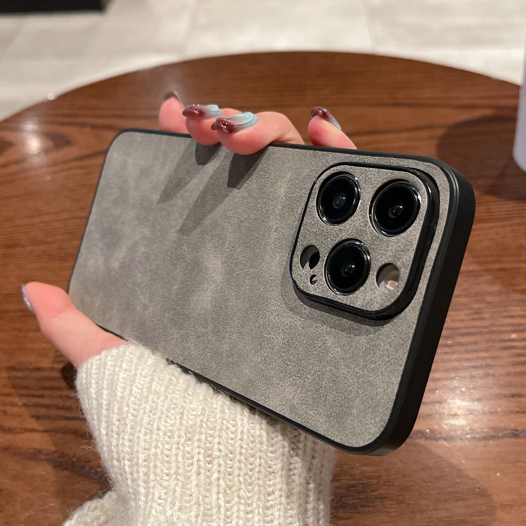Luxury Matte Soft Suede Leather Fabric Shockproof Retro Phone Case