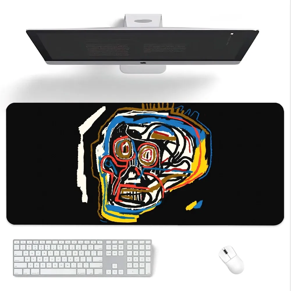 Art J-Jean-Michel B-Basquiat Mouse Pad Computer Laptop Gaming Office Wrist Guard Non Slip Keyboard Pad 3