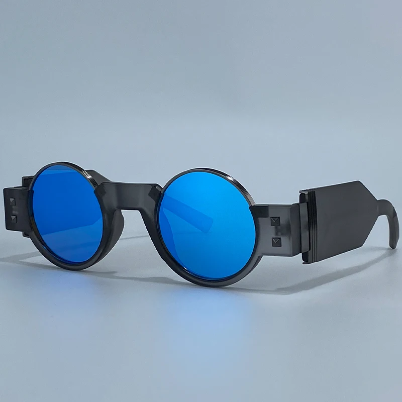 Kleine Runde Steampunk-Sonnenbrille für Herren 2026 Luxusmarke Vintage Retro Punk Sonnenbrillen für Autofahren und Outdoor-Aktivitäten UV400-Schutz – Detail 15