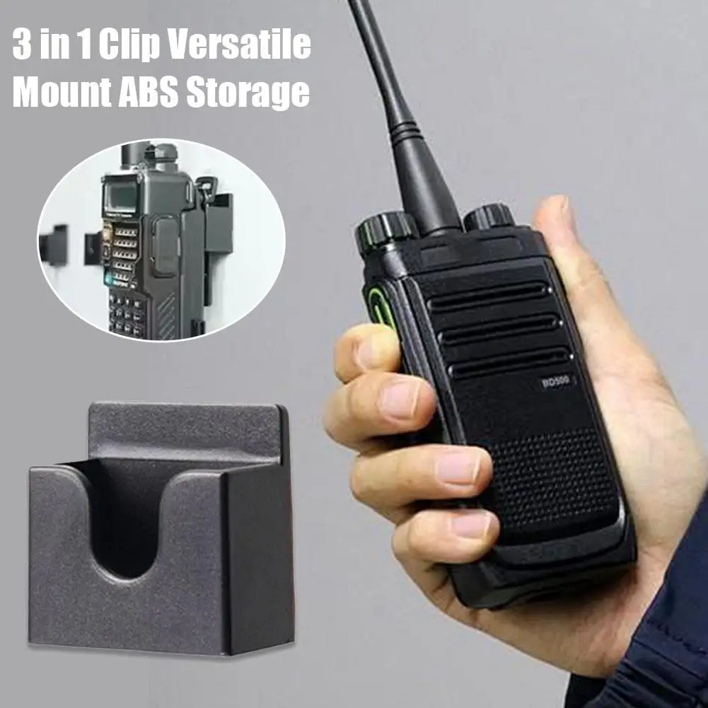 6-Pack Walkie Talkie Wall Mount Holder with Adhesive Clips and Hanging Hooks