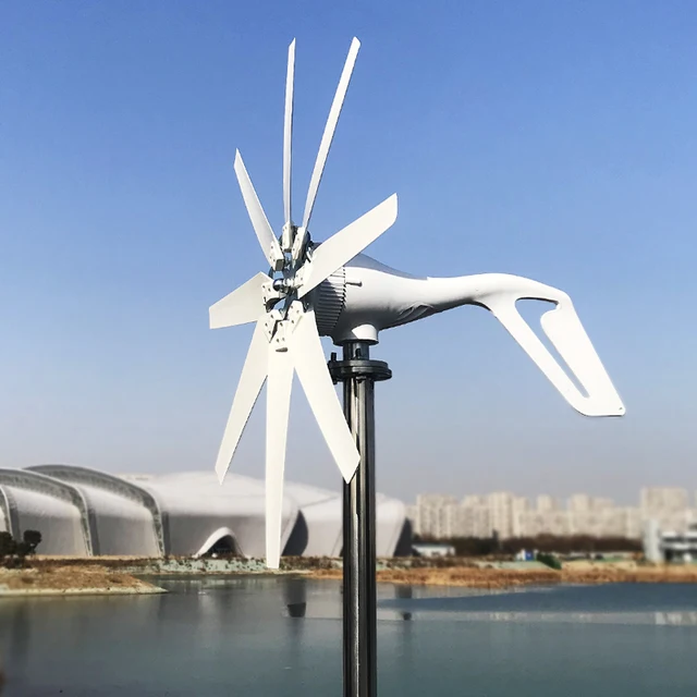 1kw 1000w แนวนอน Strong Wind Turbine Generator 48V 24V 12V แม่เหล็กไดนาโมฟรีพลังงาน 220v อินเวอร์เตอร์เอาต์พุตสําหรับ Home 1