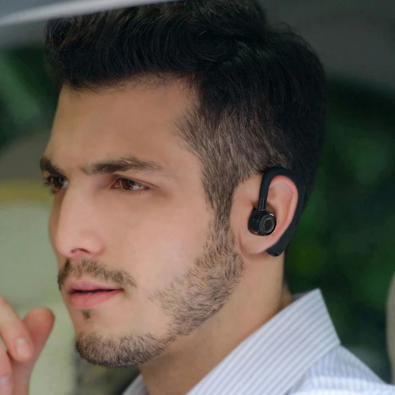 V9 Business Wireless Headphone With HD Mic Calling Noice Cancelling Driver Car Sport Bluetooth Headset 270° Rotation Earphone V8 5