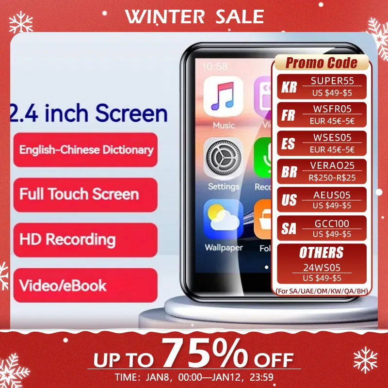 LenovoFullScreenMP3PlayerBTWirelessConnectionPortableMusicE