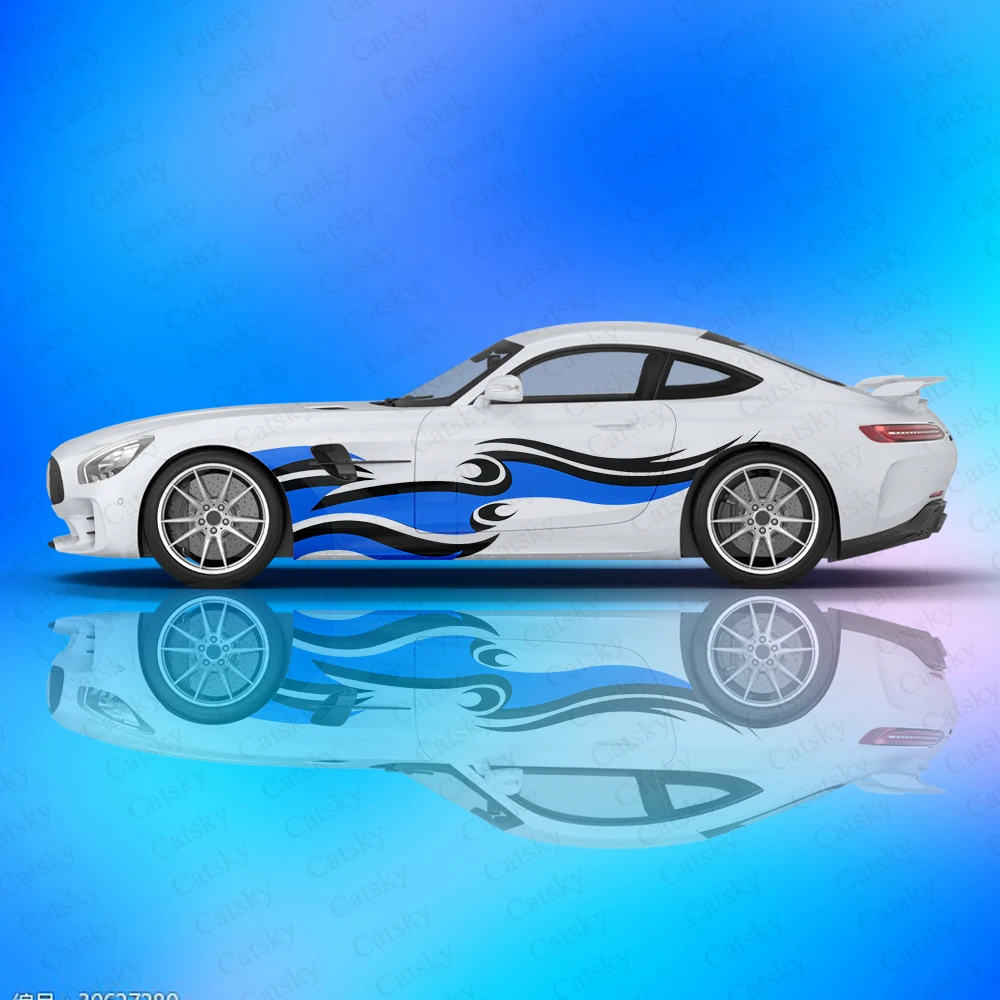 

Flame Decals Car Side Vinyl Side Door Retrofit Decals Accessories Car Stickers Painting Custom Decals