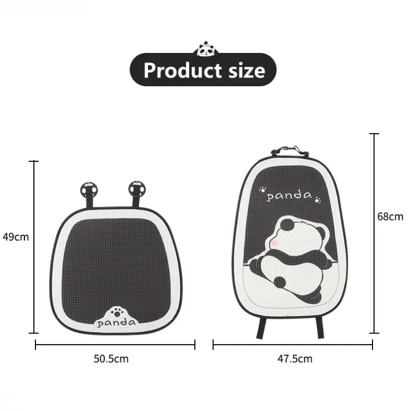Panda Style Universal Car Seat Cushion - Breathable Ice Silk Comfort Pad for All Seasons