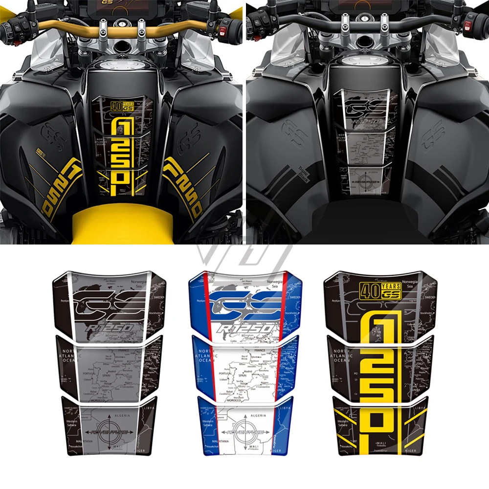 For BMW Motorrad R1250GS Adventure 2019-2022 3D Resin Motorcycle Tank Pad Sticker 40 Years GS / R1200GS Adventure LC 2014-2019