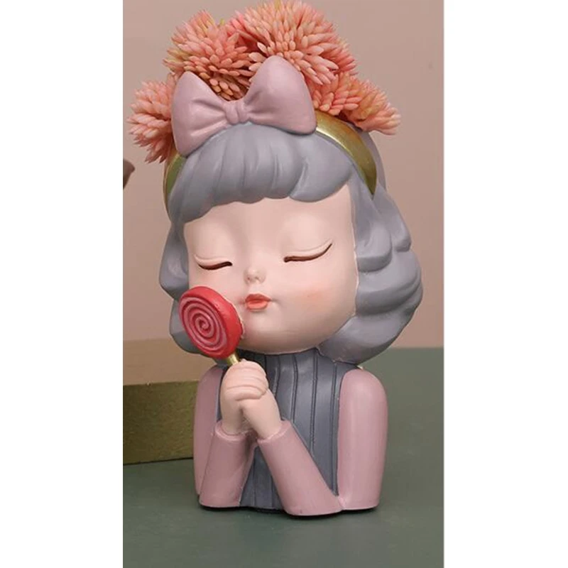 MXME DIY Silicone Girl Flower Pot Storage Box Mold for Succulent Plants Decor