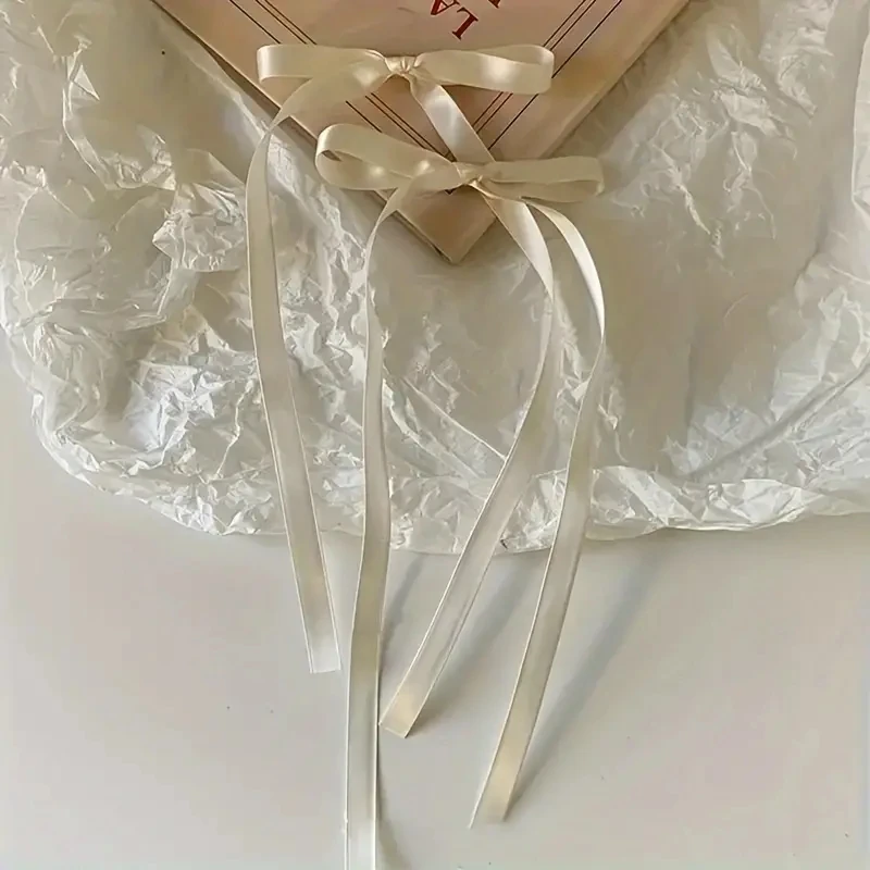 4 Stück süße und süße Schleifen-Haarspange, französisches romantisches langes Streamer-Haar-Accessoire, multifunktionale Kopfbedeckung, geeignet für den Urlaub