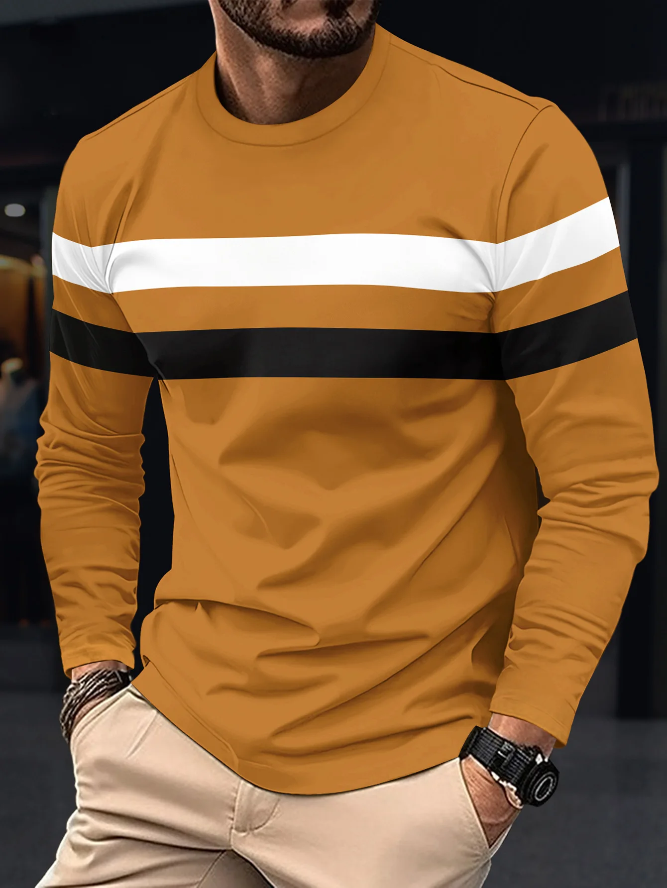 2025 Autumn/Winter Fashion Men's Long Sleeve T-shirt - Fabric Detail