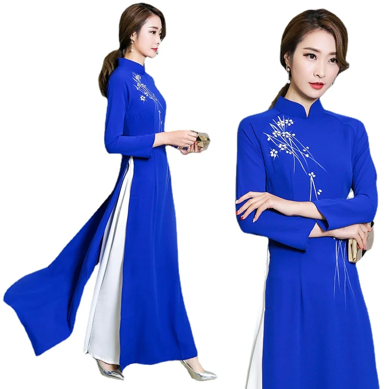 

2019 new arrival autumn style polyester women plus size Ao Dai Asia & Pacific Islands Clothing M-2XL