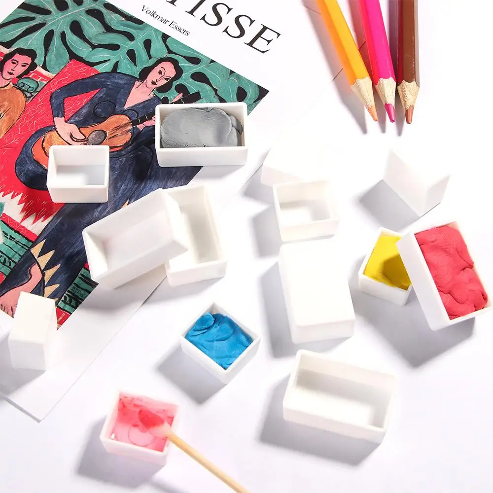 

6/12/24/48Pcs Empty Full Pan Half Pan Paint Palette 2ml Plastic Watercolor Paint Grid Artists Student Art Supplies