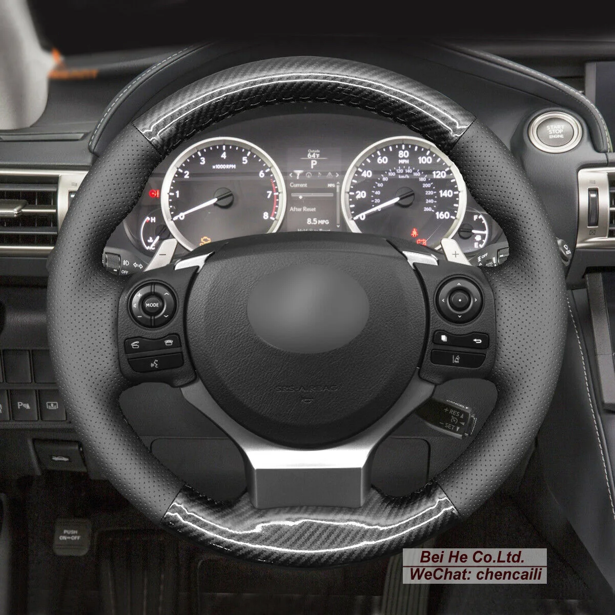 

Customized Non-slip Black Carbon Fiber Suede Car Steering Wheel Cover Wrap For Lexus IS200t 2016 2017 IS250 2014 2015 IS300 20