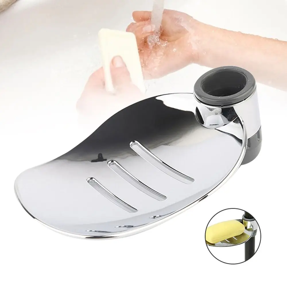 

22/24/25MM For 22 24 25 mm Silver Plates Home Soap Holder Soap Dishes Leaf Shape Tray Adjustable Rail Slide