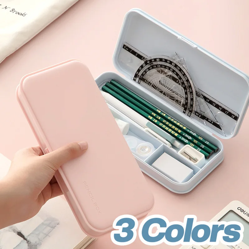 

Contracted Multi-Functional Pencil Case Frosted Pp Stationery Storage Box Pencil-Box Large Capacity