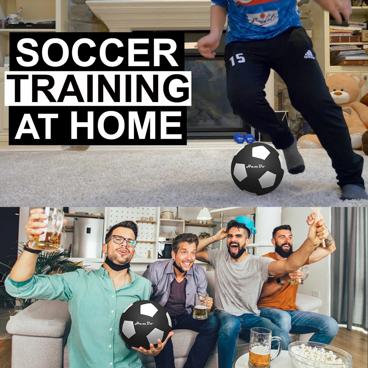 Silent Football Size 7# 5# 3# for Adults & Children Mute Bouncing Indoor No Noise Airless Soccer Ball Foam Ball Fun Sports Games view 3