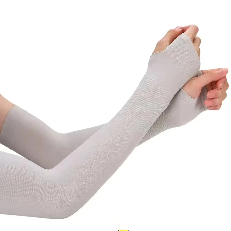 Manches De Bras KEMALOCE Anti-UV - Respirantes, Maintien Sans Glisse - Pour Cyclisme, Course - Blanc