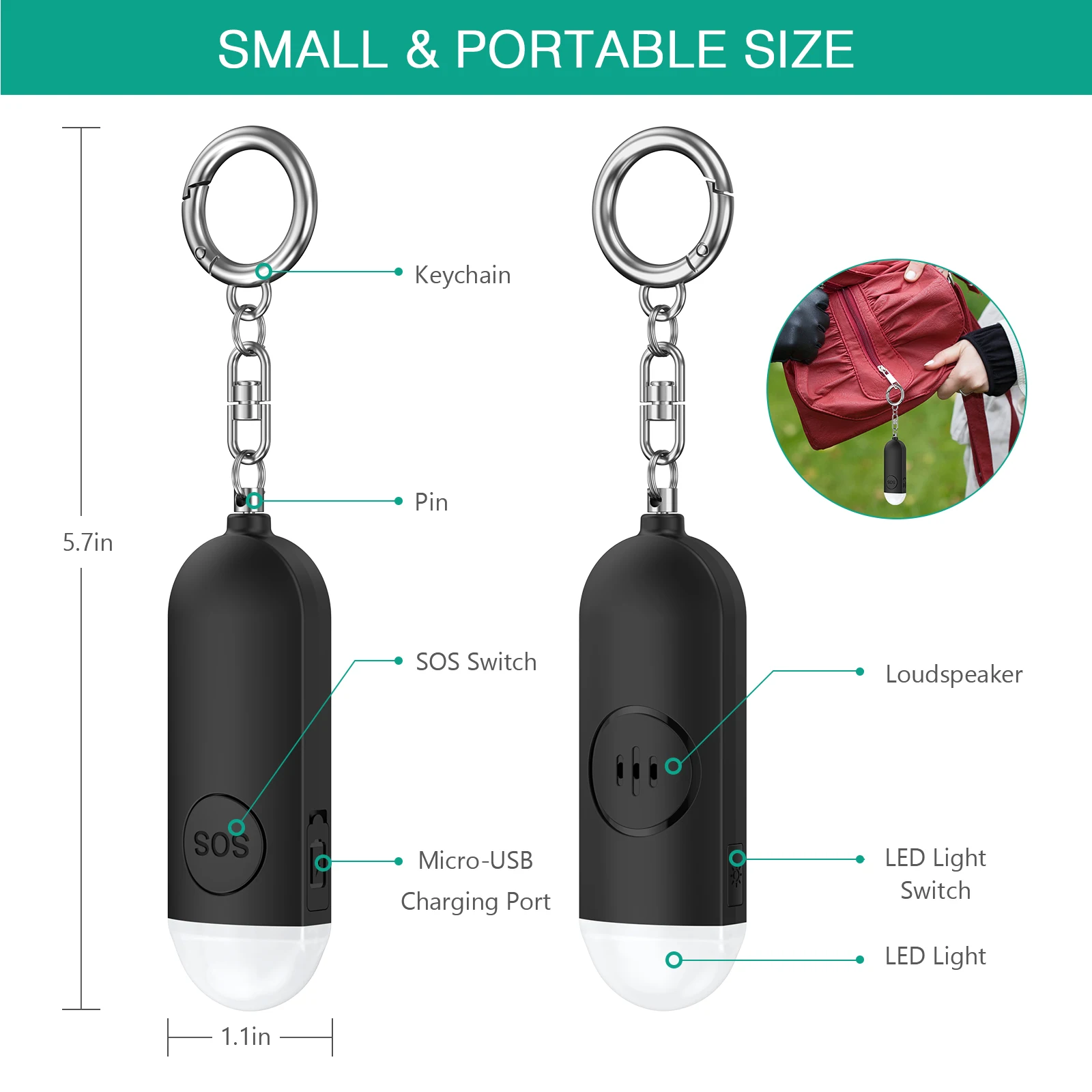Self Defense Women Alarm 130dB Girl Security Protect Alert Personal Safety Scream Loud Keychain Emergency Alarm