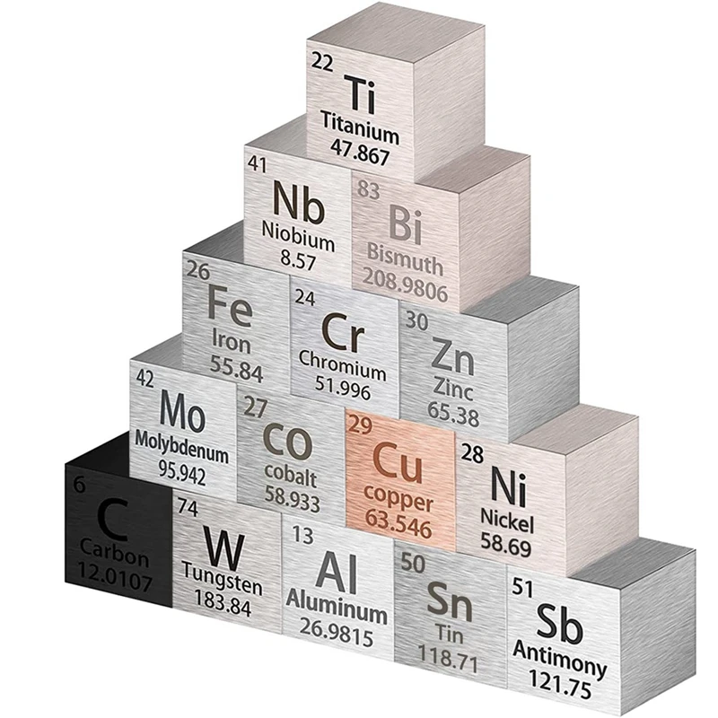 

15 Piece Cubes Metal Density Cubes High Density Elements Cubes For Elements Collection Lab Hobby Heavy Elements Easy To Use