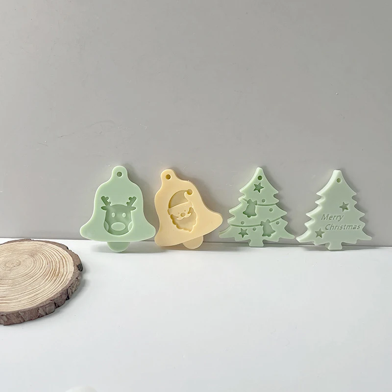 Mini stampo in silicone per albero di Natale con ciondolo a forma di fiocco di neve