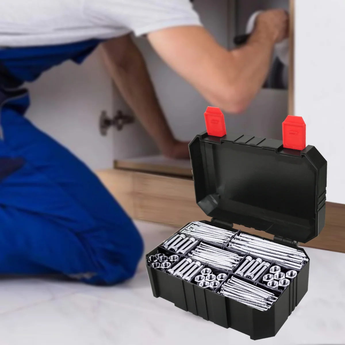 Plastic Packaging Box Small Hardware Accessories Storage Case Aiming Plastic Tool Box Organizer Drill Storage Case (No cotton)