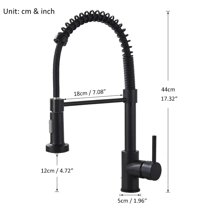 Kitchen faucets Matte Black Pull Down Kitchen Faucet Chrome Dual Modes Nozzle Hot Cold Water Mixer Crane Tap Brass Spring Kitchen Sink Faucets