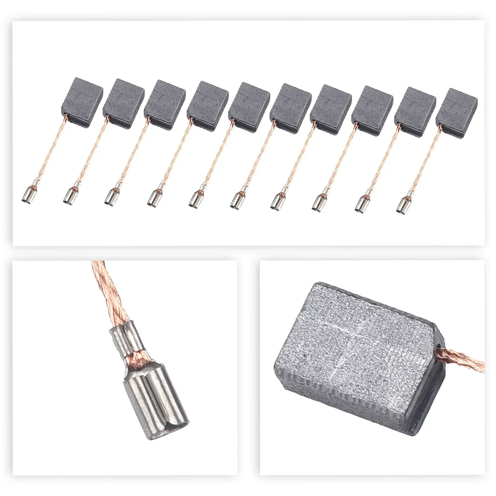 10pcs 카본 브러쉬 교체 부품 WU900 WU829 WU816 WU771 앵글 그라인더 전동 공구 액세서리 6×11×15mm