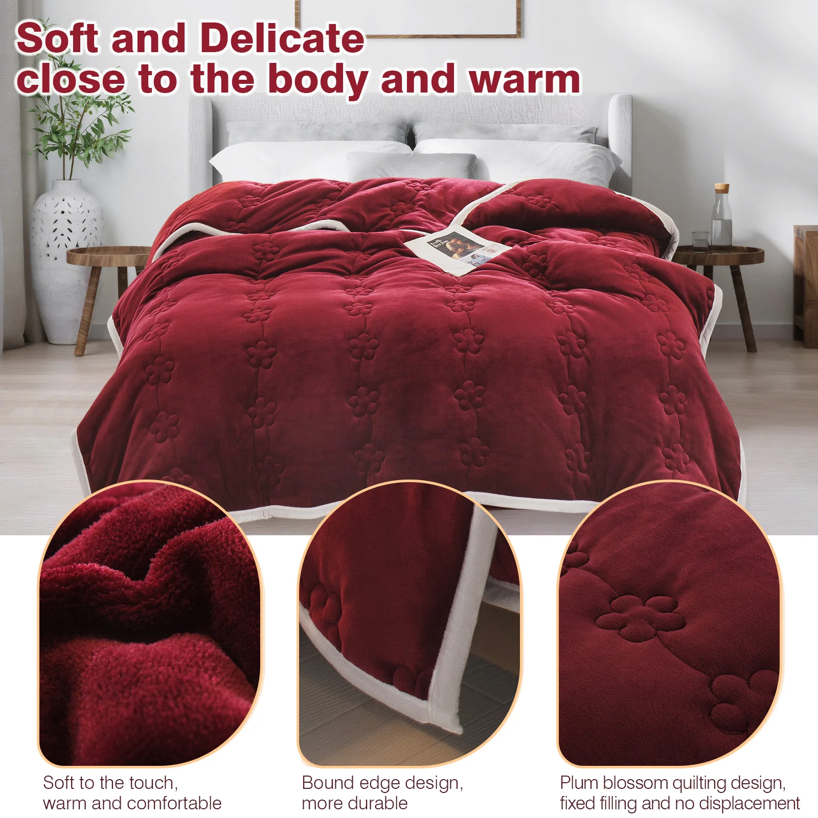 Extra Thick Blanket for Sofa Recliner Bed Warm Layers Flannel