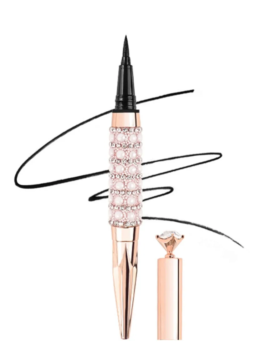Rose Gold Tube Waterproof Eye Liner Private Label Long Lasting Black Liquid Eyeliner Makeup Custom Logo 6
