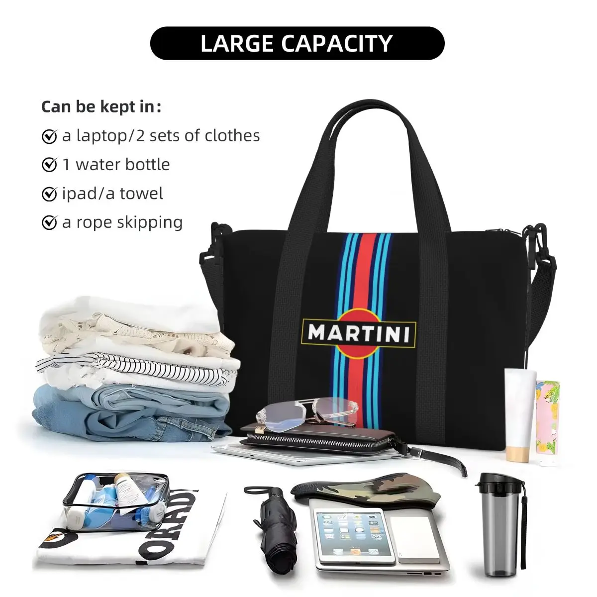 M-Martini Racing Multi functional portable crossbody travel bag, combining fashion and practicality, easily holding your world