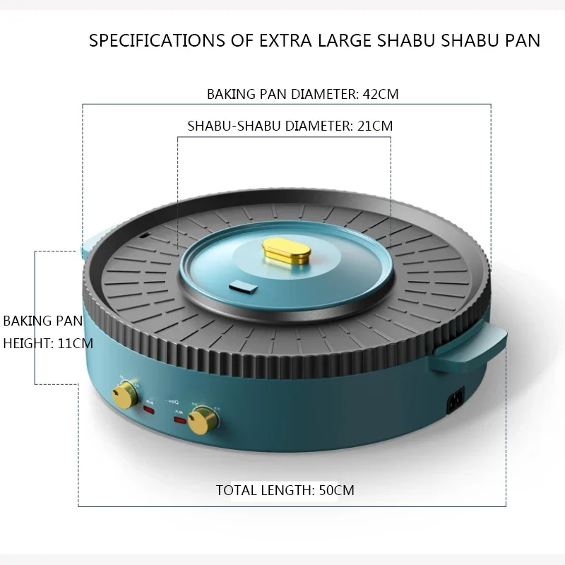 Hot Pot Barbecue Integrated Pot Household Smokeless Electric Barbecue Fire Boiler 220V/1700W Barbecue Machine 2