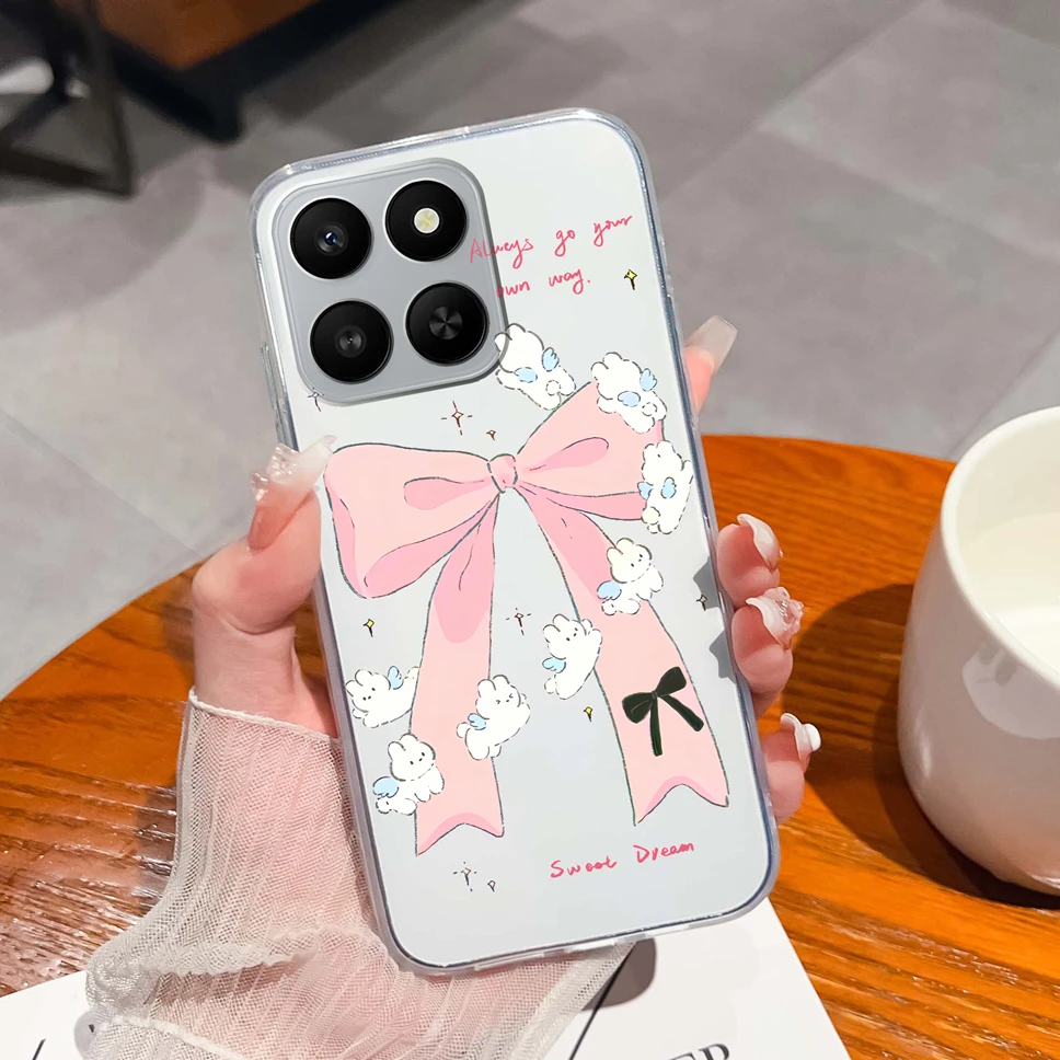 Cute Panda Cartoon Pattern Transparent Soft TPU Silicone Phone Case - Lightweight Bumper