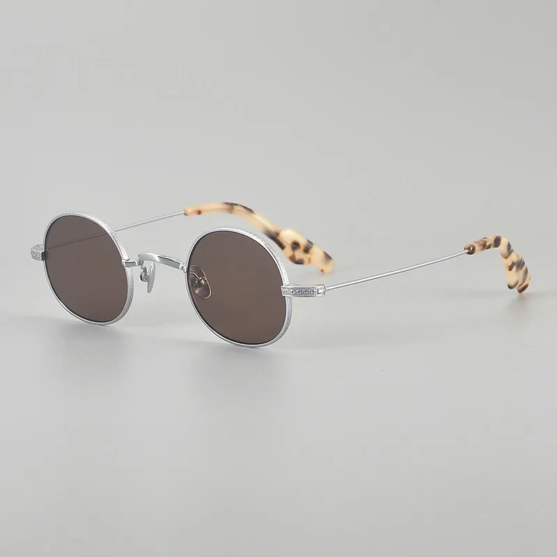 Retro Small Titanium Sunglasses GMS-649 Fashionable Women Small UV Protection for Men's Vintage Glasses Brand Designer Handmade