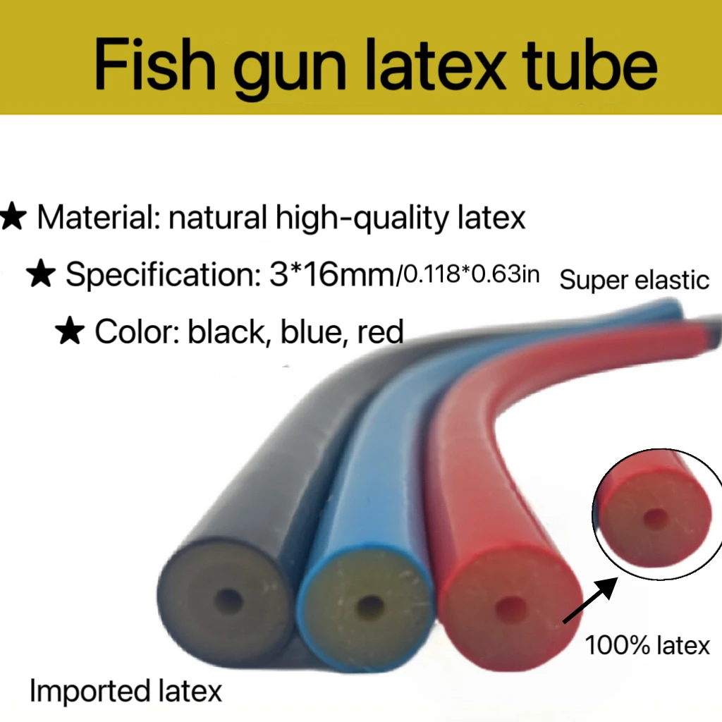 3*16mm Game Fish Gun Latex Tube 5 Meters Pure Natural Latex Tape