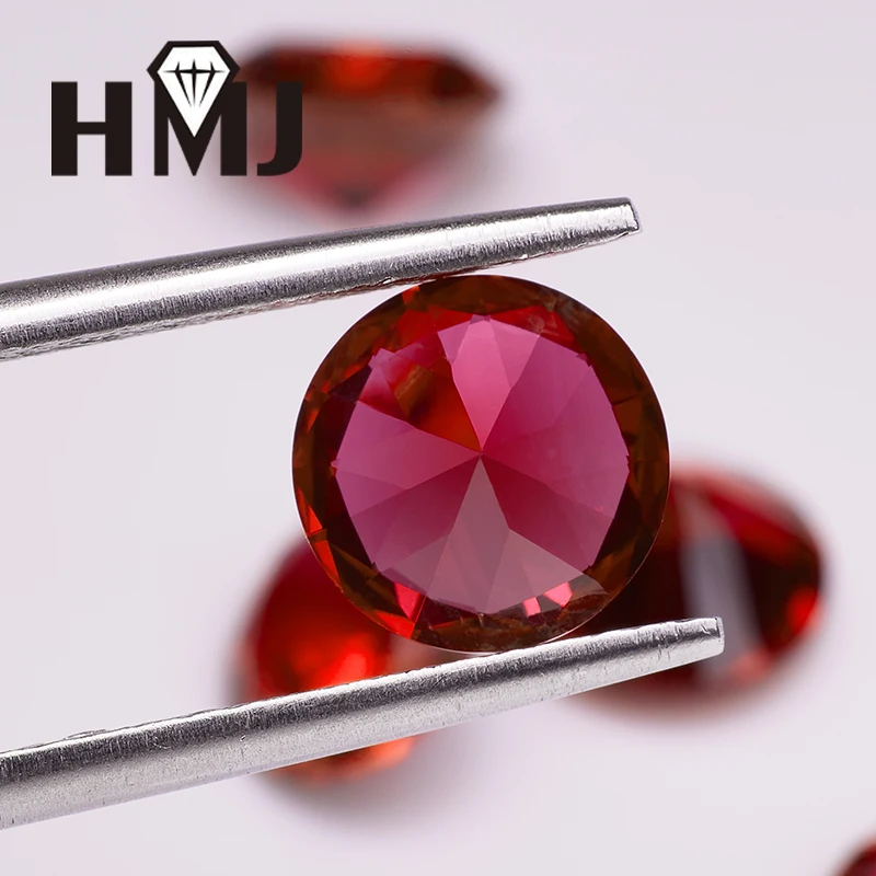 6,5 mm Laborgezüchtete Rubin-Edelsteine, runde Form, Taubenblutrot, NGTC-Zertifikat, Perlen für Schmuckherstellung, DIY, Eheringe, Charms – Detail 4